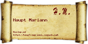 Haupt Mariann névjegykártya