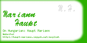 mariann haupt business card